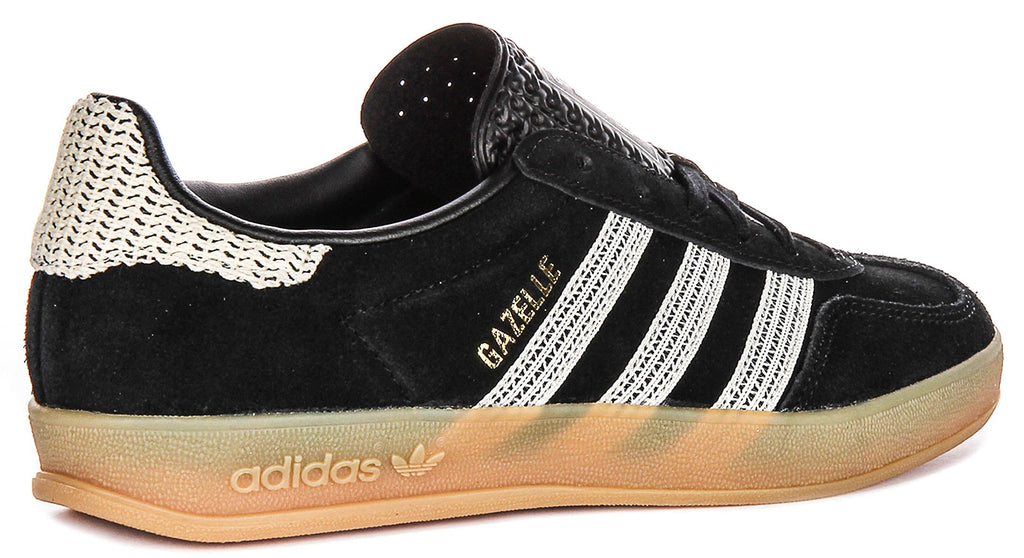 Adidas Gazelle Indoor In Black White For Women