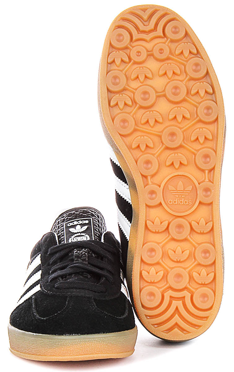 Adidas Gazelle Indoor In Black White For Youth