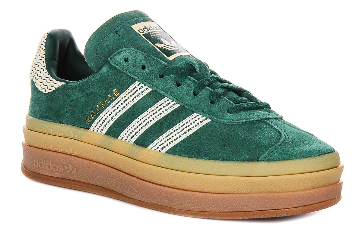 Adidas Gazelle Bold W In Green Gold For Women