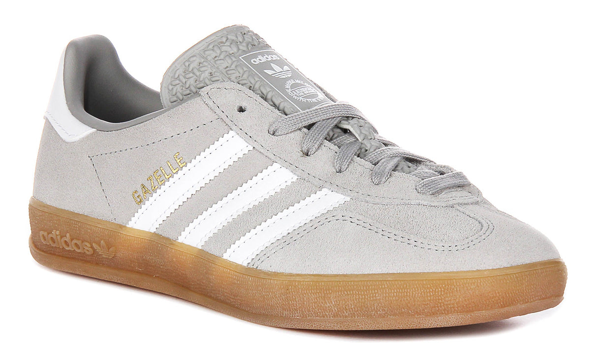Adidas Gazelle Indoor In Grey White For Men