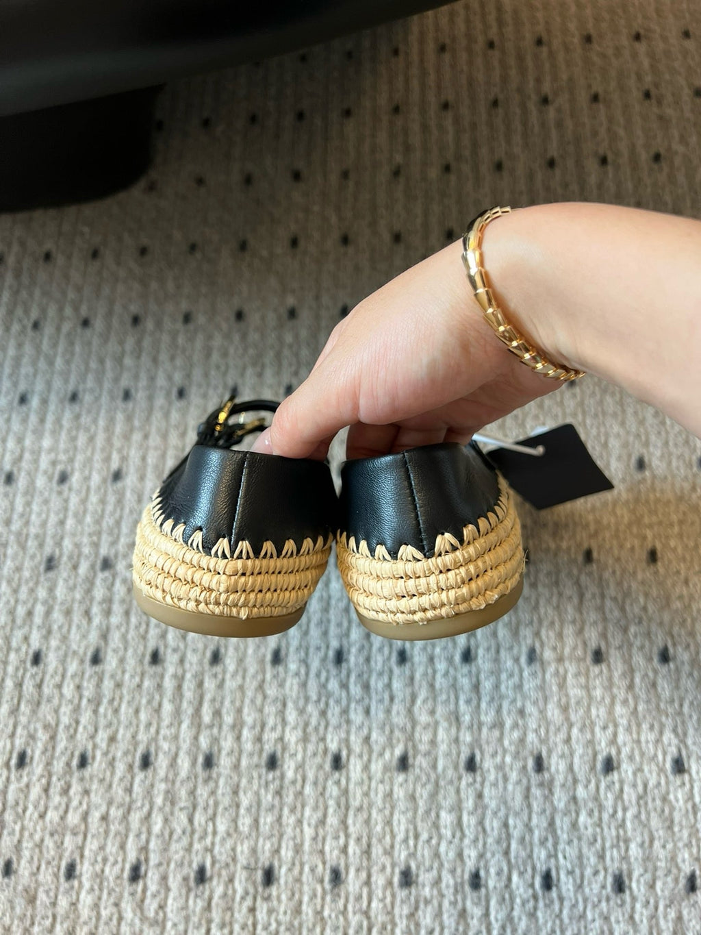SE1664 Prada Nappa leather and Raffia Ballerinas / Size5-11