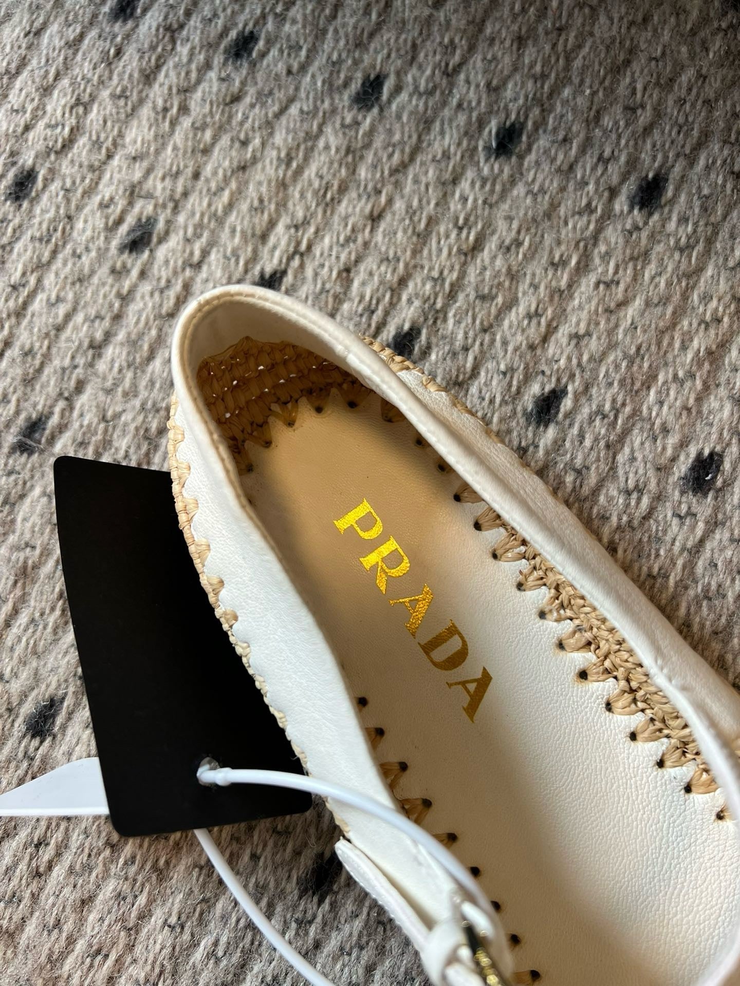 SE1665 Prada Nappa leather and Raffia Ballerinas / Size5-11