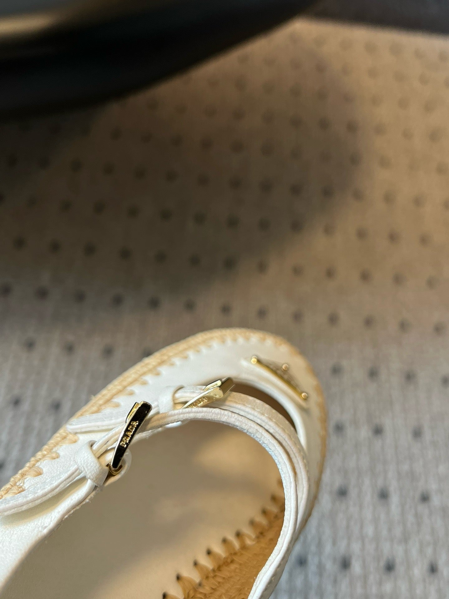 SE1665 Prada Nappa leather and Raffia Ballerinas / Size5-11