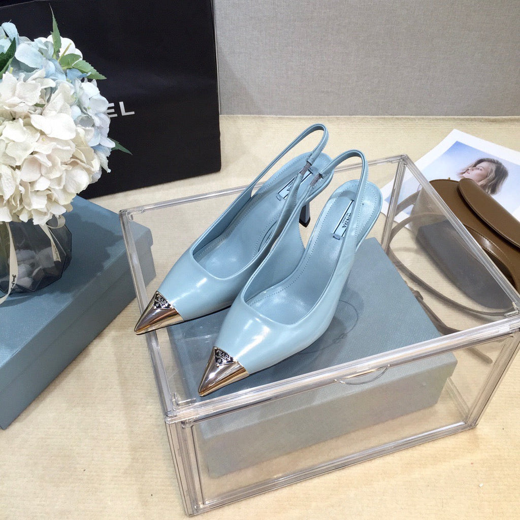 SE1163 PD Brushed Leather Slingback Pumps / Size4-11