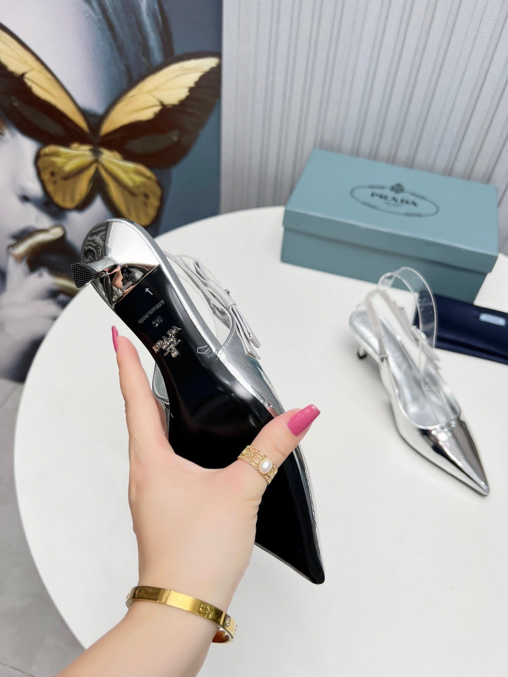 SE1145 PD Leather Slingback Pumps 50mm / Size5-10