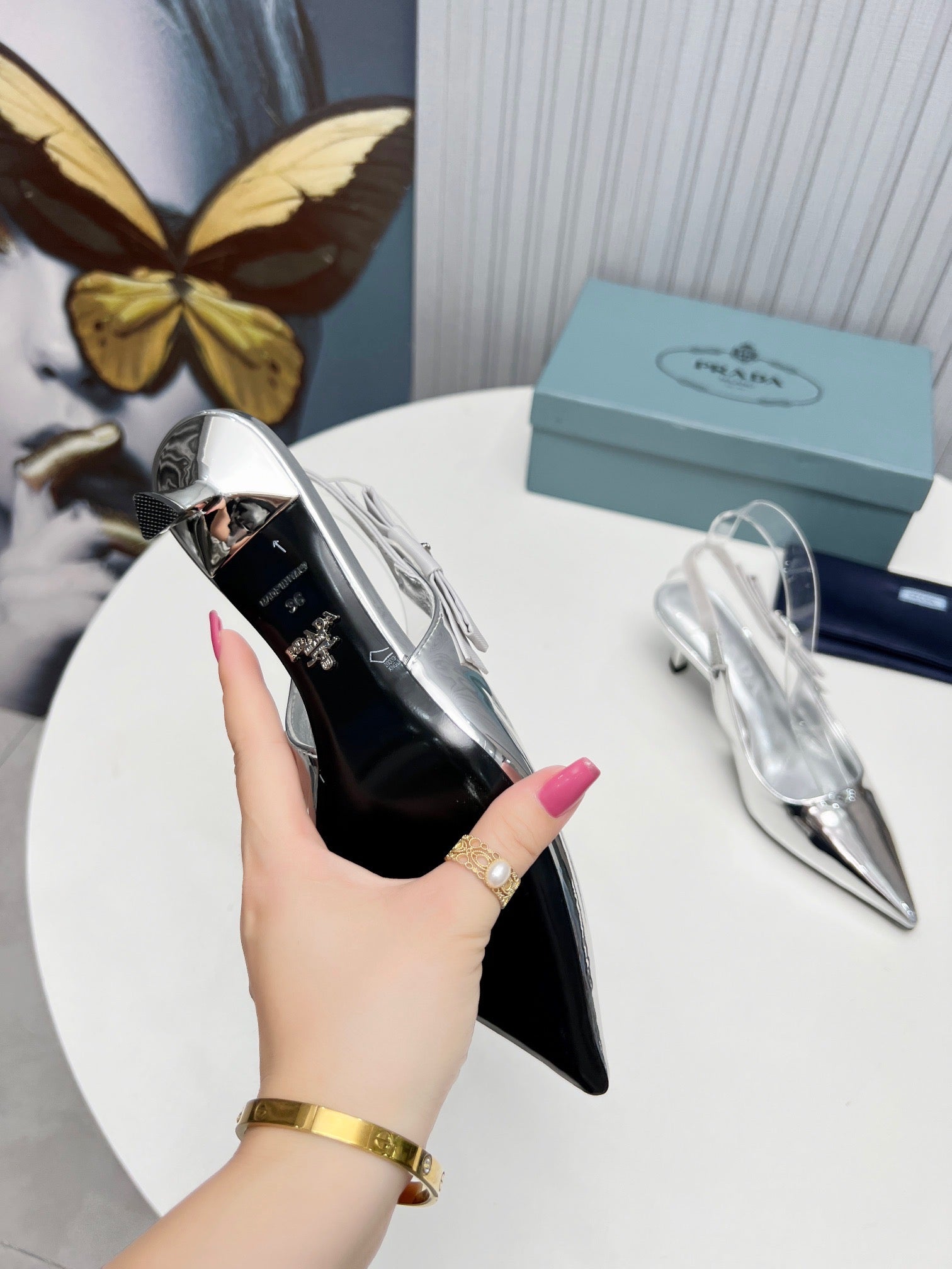 SE1145 PD Leather Slingback Pumps 50mm / Size5-10