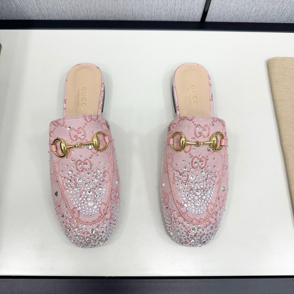SE1682 Gucci Women's Princetown slipper with Crystal Horsebit / Size5-11