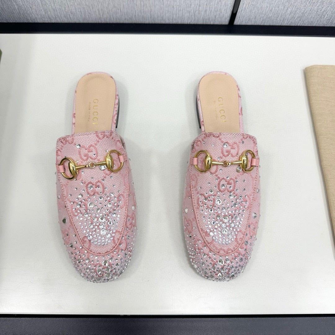 SE1682 Gucci Women's Princetown slipper with Crystal Horsebit / Size5-11