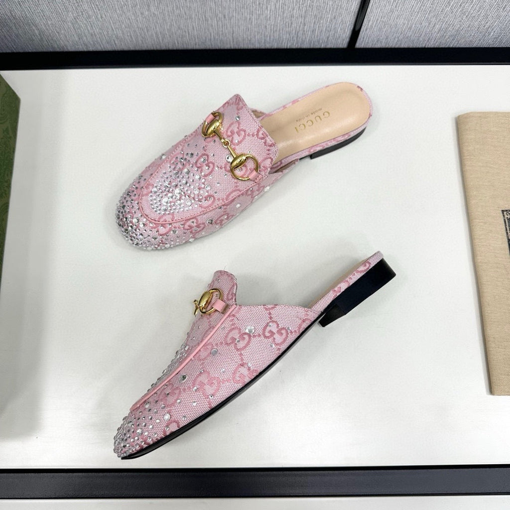 SE1682 Gucci Women's Princetown slipper with Crystal Horsebit / Size5-11