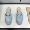 SE1683 Gucci Women's Princetown slipper with Crystal Horsebit / Size5-11