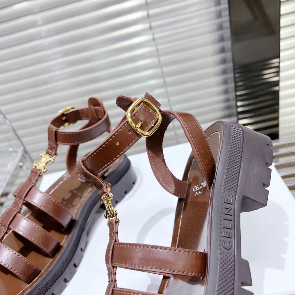 SE1161 Celine Clea Triomphe Gladiatop Chunky Sandal / Size5-10