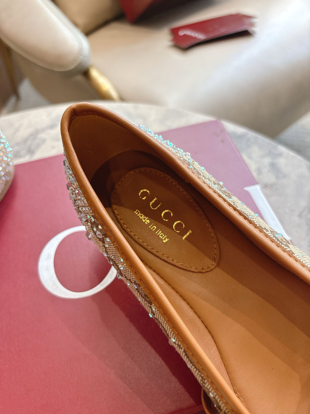 SE1738 Women's GG Crystal Gucci Horsebit Ballet Flat / Size5-11