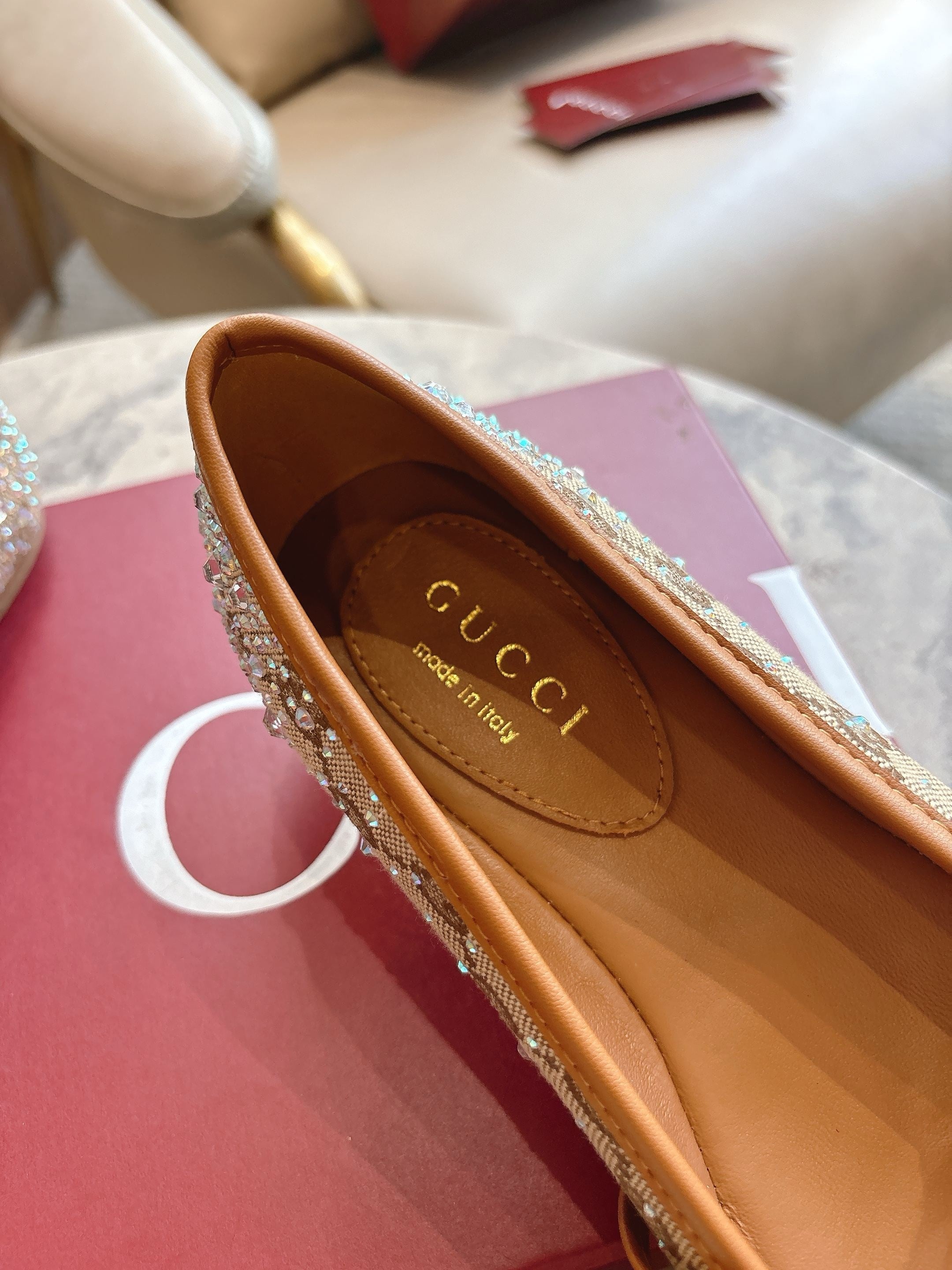 SE1738 Women's GG Crystal Gucci Horsebit Ballet Flat / Size5-11