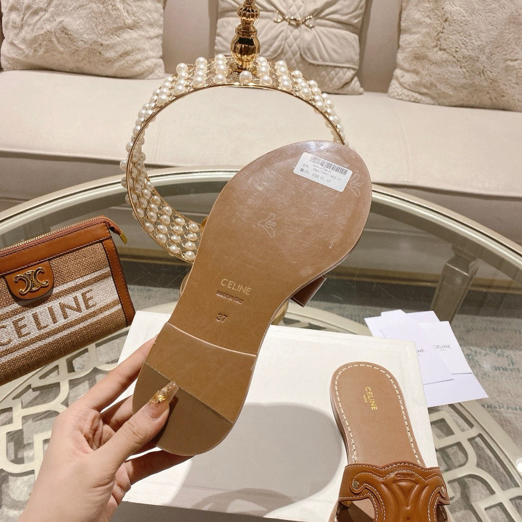 SE1549 CELINE TRIOMPHE MULE in CALFSKIN / Size5-11