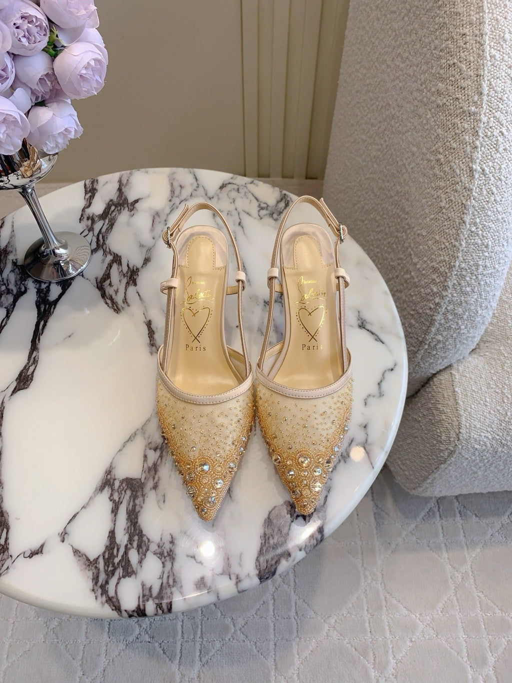 SE1696 Christian Louboutin Miss Z Sling Sparkling / Size4-12
