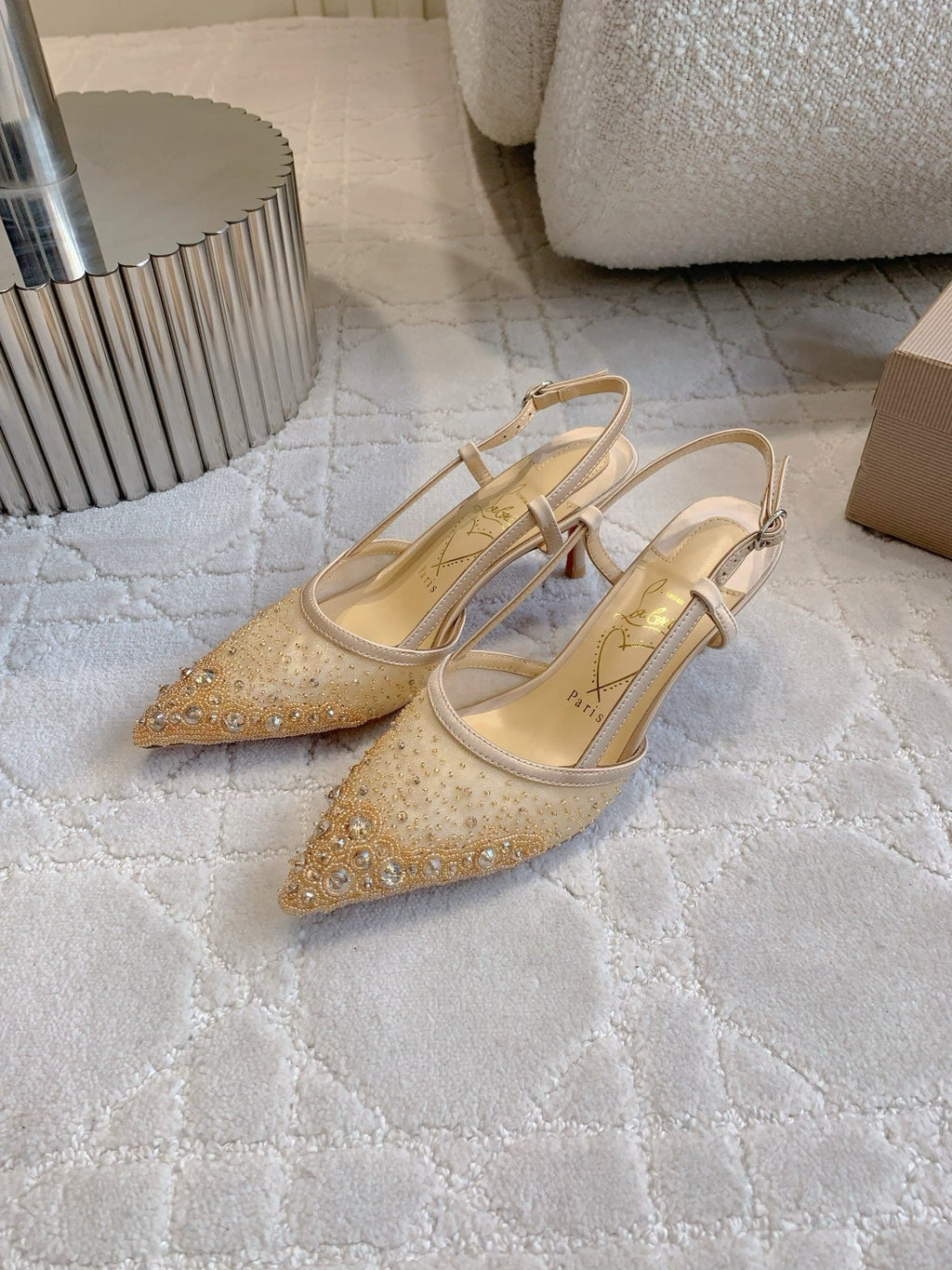 SE1696 Christian Louboutin Miss Z Sling Sparkling / Size4-12