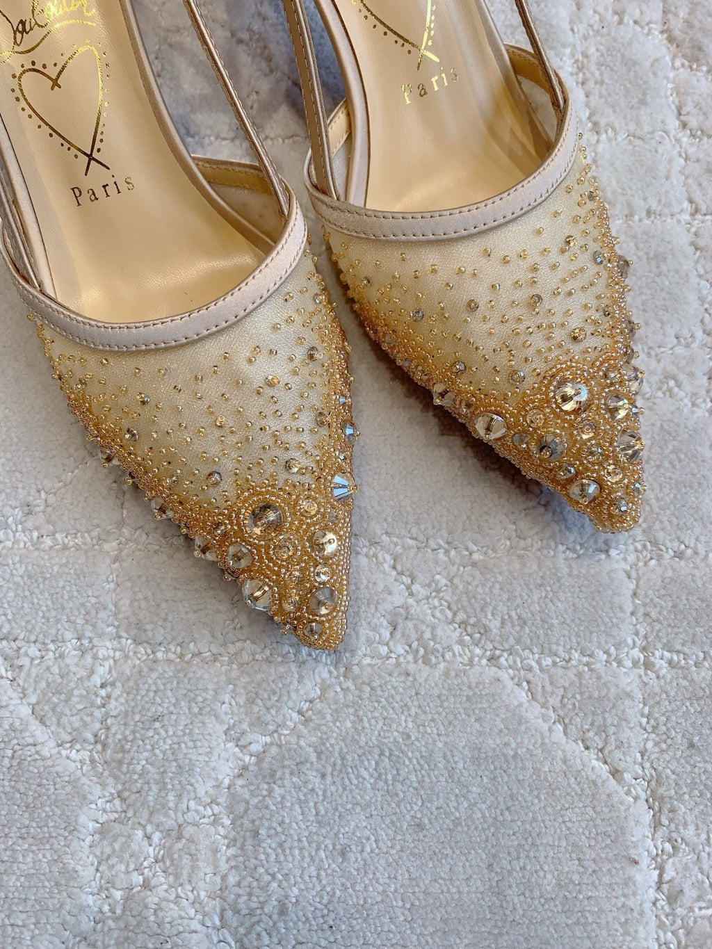 SE1696 Christian Louboutin Miss Z Sling Sparkling / Size4-12