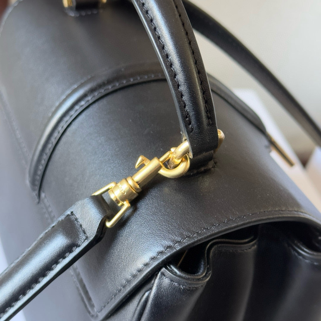 MINI 16 BAG 18CM IN SATINATED CALFSKIN BLACK