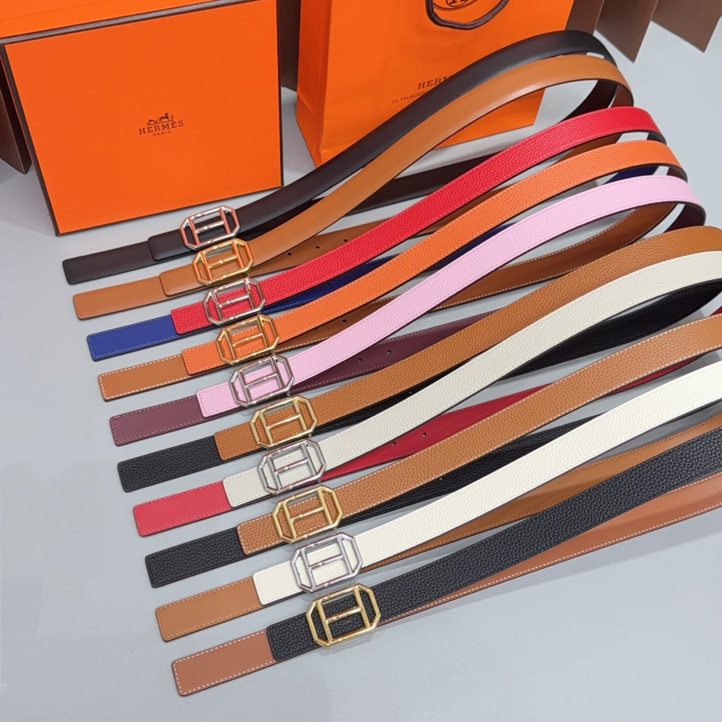 HM Reversible 2.5cm Belt Leather 212400