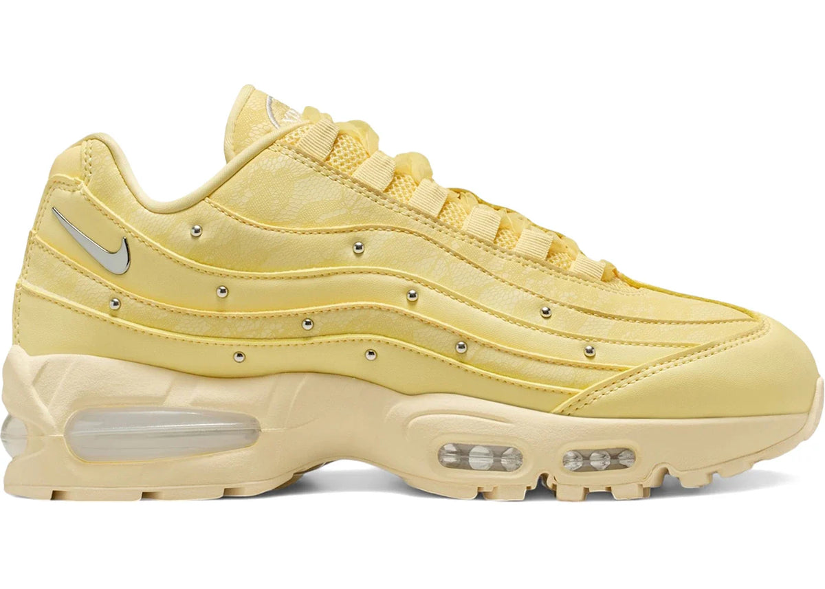 Nike Air Max 95 Soft Yellow Silver Studded (Women's)