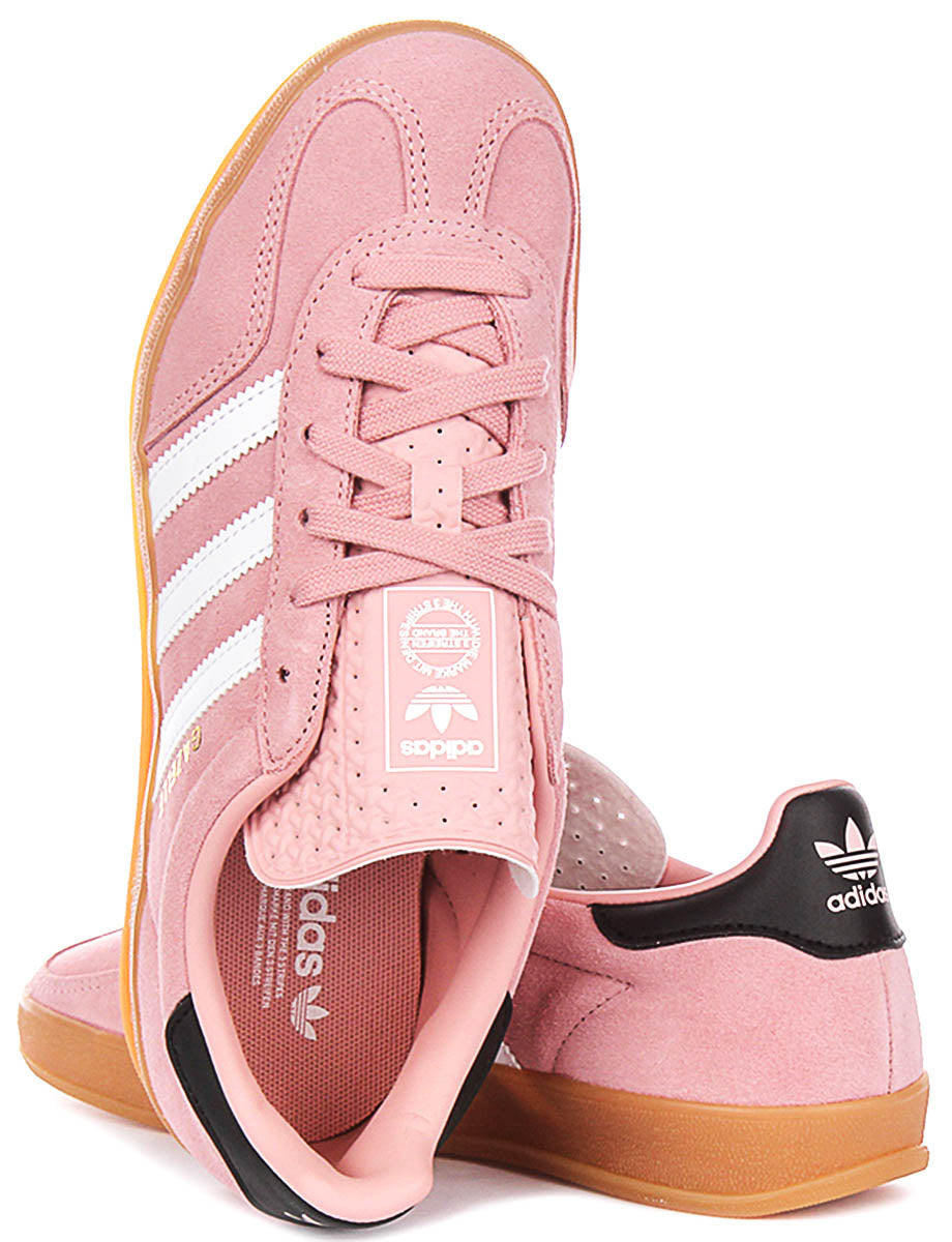 Adidas Gazelle Indoor In Pink White For Youth