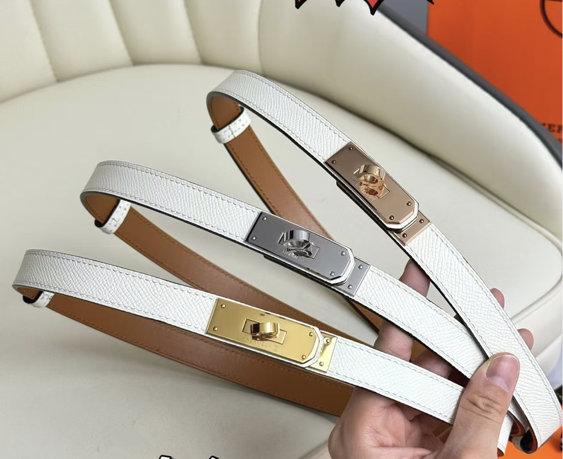 hm kelly belt 18mm white epsom leather