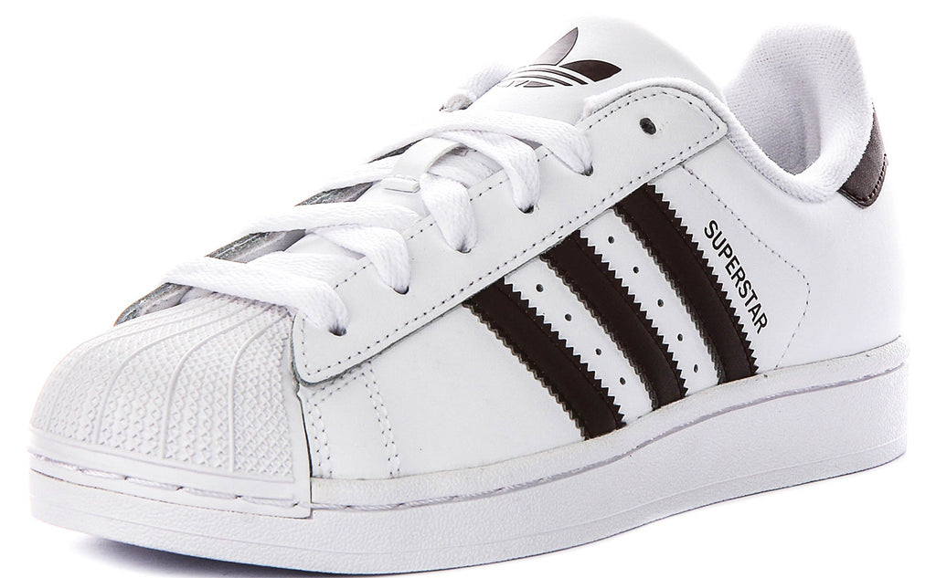 Adidas Superstar II J In White Brown For Youth