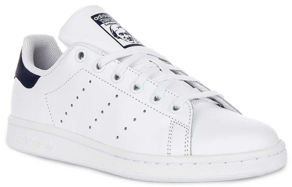 Adidas Stan Smith J In White Navy For Youth