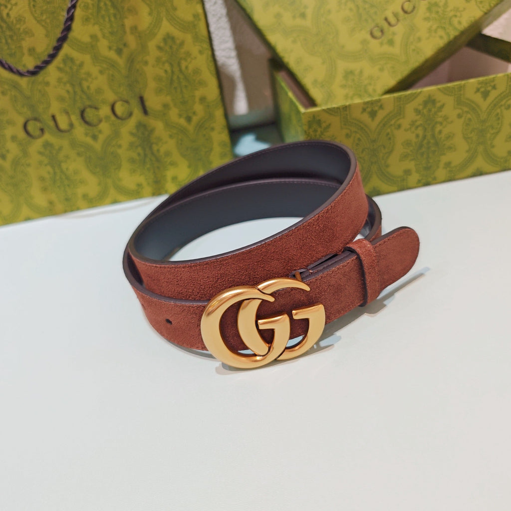 GG Marmont Belt 3cm Suede Leather GHW 212490