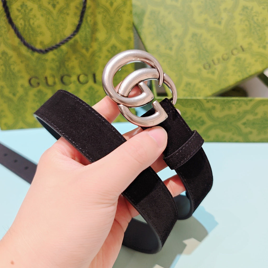 GG Marmont Belt 3cm Suede Leather SHW 212495
