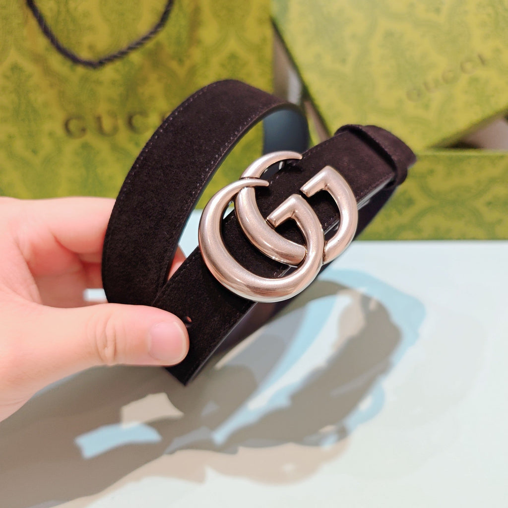 GG Marmont Belt 3cm Suede Leather SHW 212495