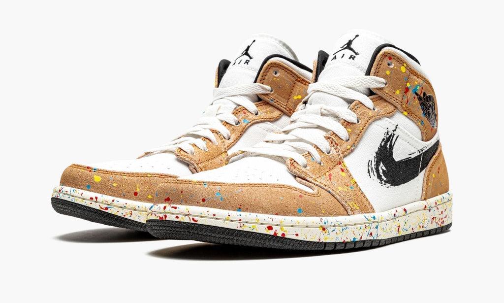 Air Jordan 1 Mid SE Brushstroke Sneakers - Hall of Fame