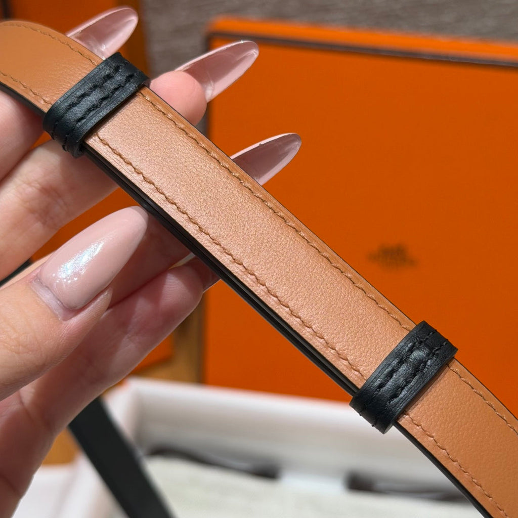 HM Chaine d'Ancre Belt 1.8cm Black Calfskin 212428