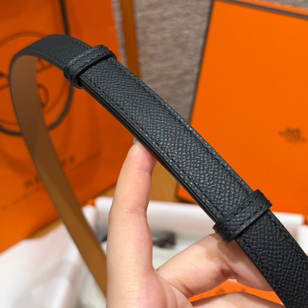HM Chaine d'Ancre Belt 1.8cm Black Epsom Calfskin 212424