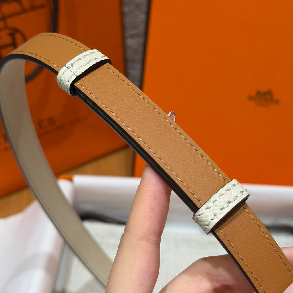 HM Chaine d'Ancre Belt 1.8cm White Epsom Calfskin 212420