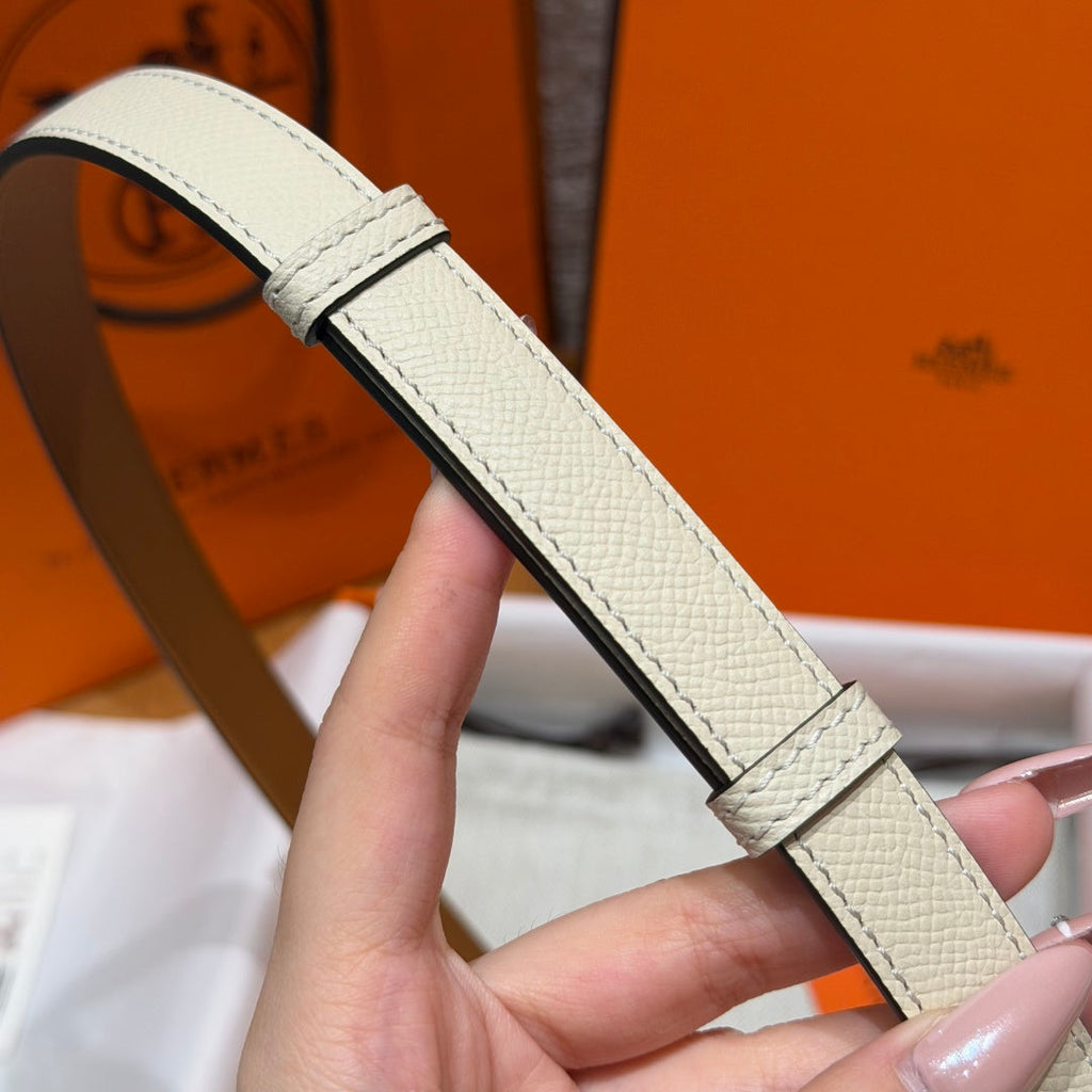 HM Chaine d'Ancre Belt 1.8cm White Epsom Calfskin 212420