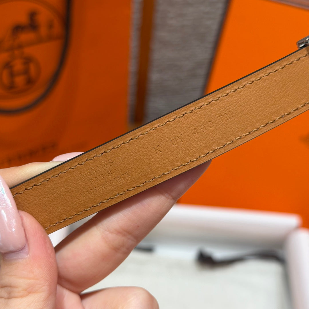 HM Chaine d'Ancre Belt 1.8cm Brown Epsom Calfskin 212413
