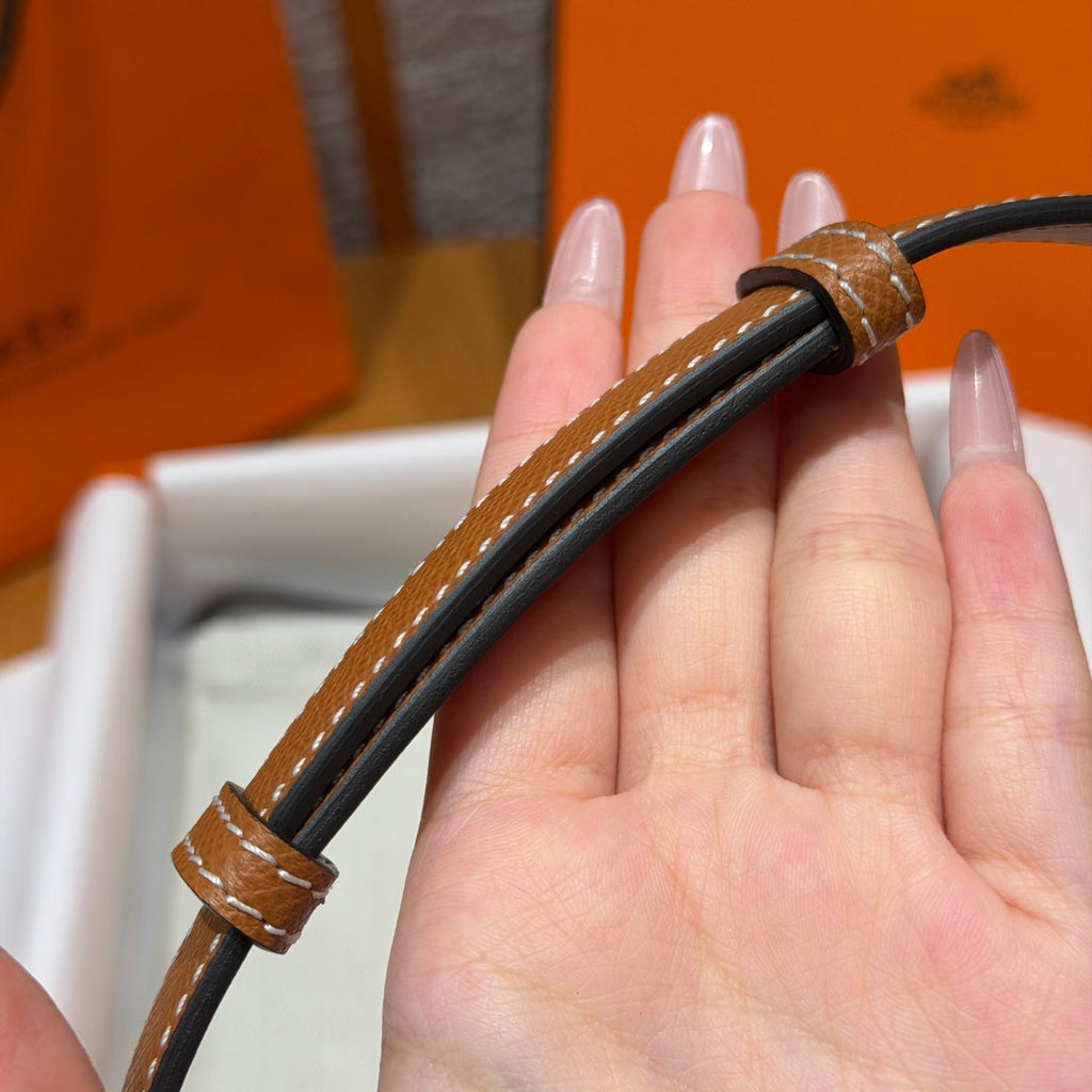 HM Chaine d'Ancre Belt 1.8cm Brown Epsom Calfskin 212413