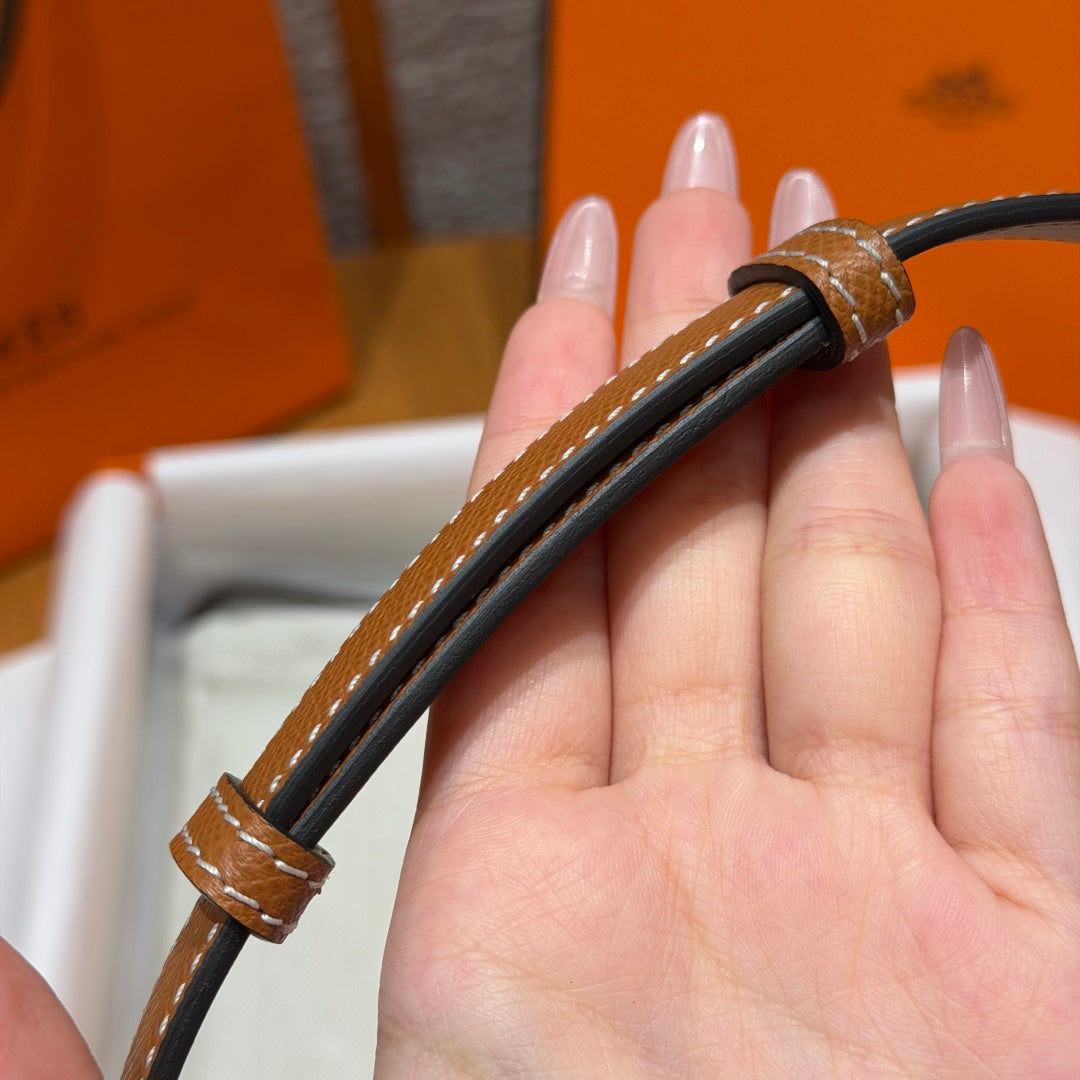 HM Chaine d'Ancre Belt 1.8cm Brown Epsom Calfskin 212413