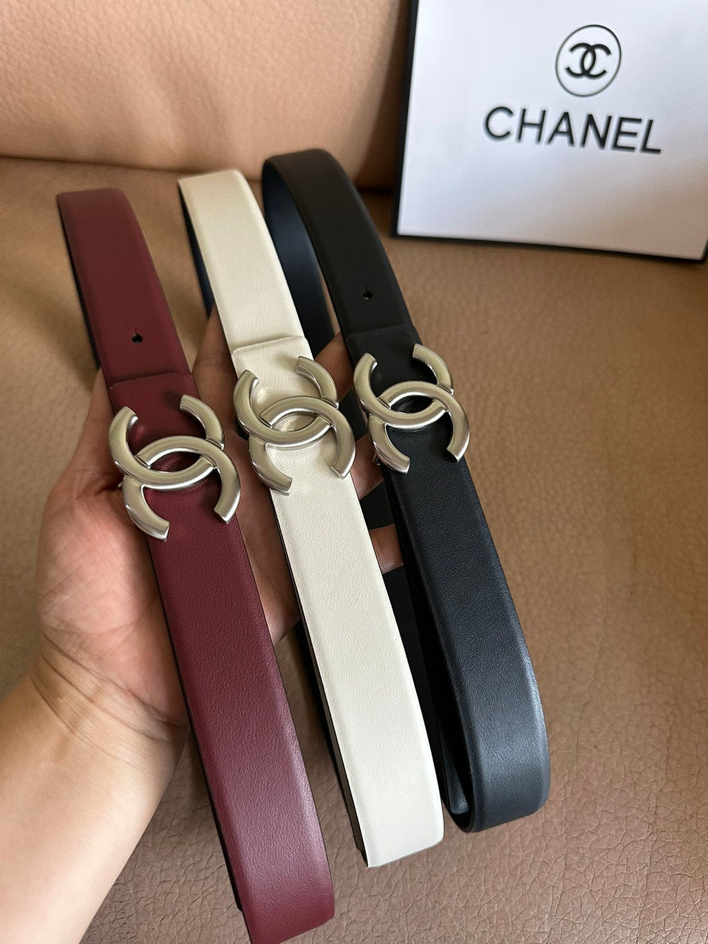 CC Logo Buckle Belt 3CM Leather SHW 213303