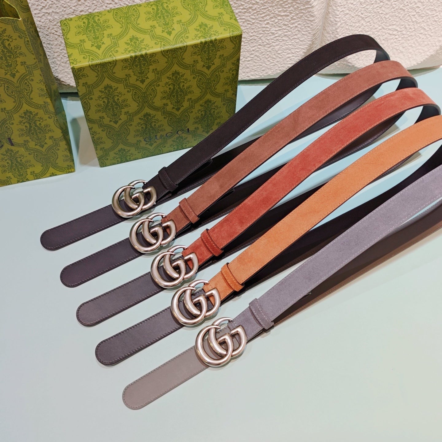GG Marmont Belt 3cm Suede Leather SHW 212495