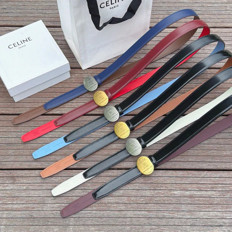 CL 2026 Double-sided Belt 2.5cm Cowhide Gold Buckle