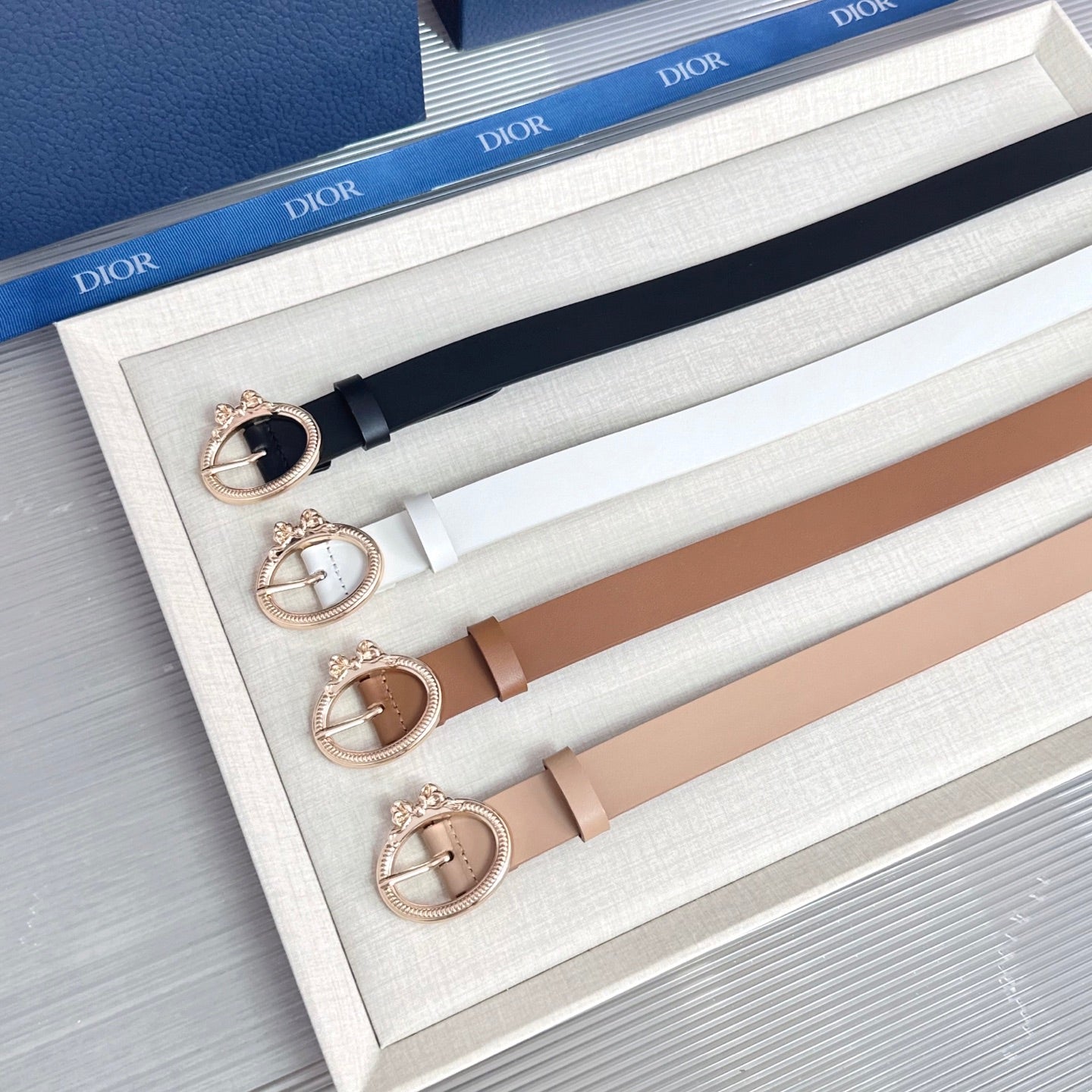 CD Médaillon Ring Buckle 2.5cm Belt Leather 209871