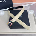 CC Rainbow Crystal Buckle Belt Cowhide 210285