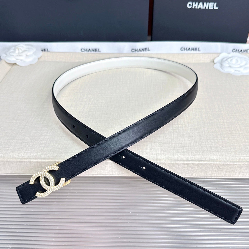 CC Crystal Buckle Reversible Belt Cowhide GHW 210437