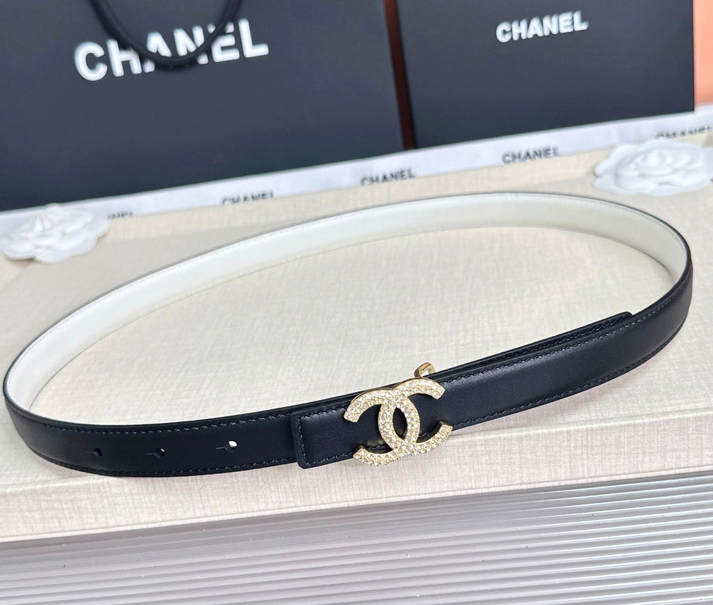 CC Crystal Buckle Reversible Belt Cowhide GHW 210437