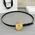 CL Triomphe Oval Buckle Belt 1.3cm Cowhide 211363