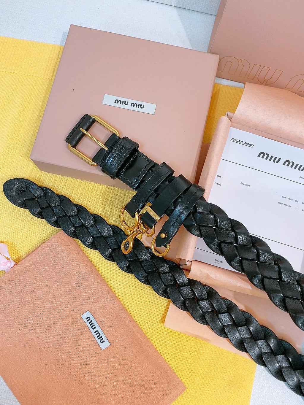 Miu 26s Black Woven Belt 211536