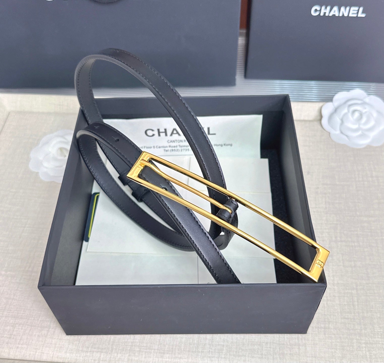 CC Métiers d’art 2026 1.5cm Black Belt Leather 211433