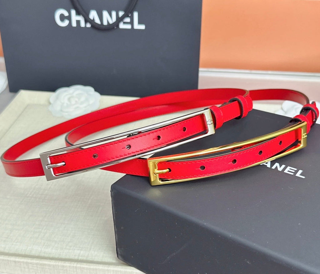 CC Métiers d’art 2026 1.5cm Red Belt Leather 211437